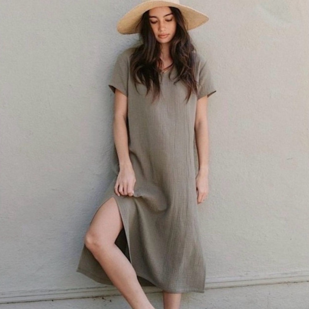 JENNI KAYNE Sage Green Cypress Caftan Dress | M